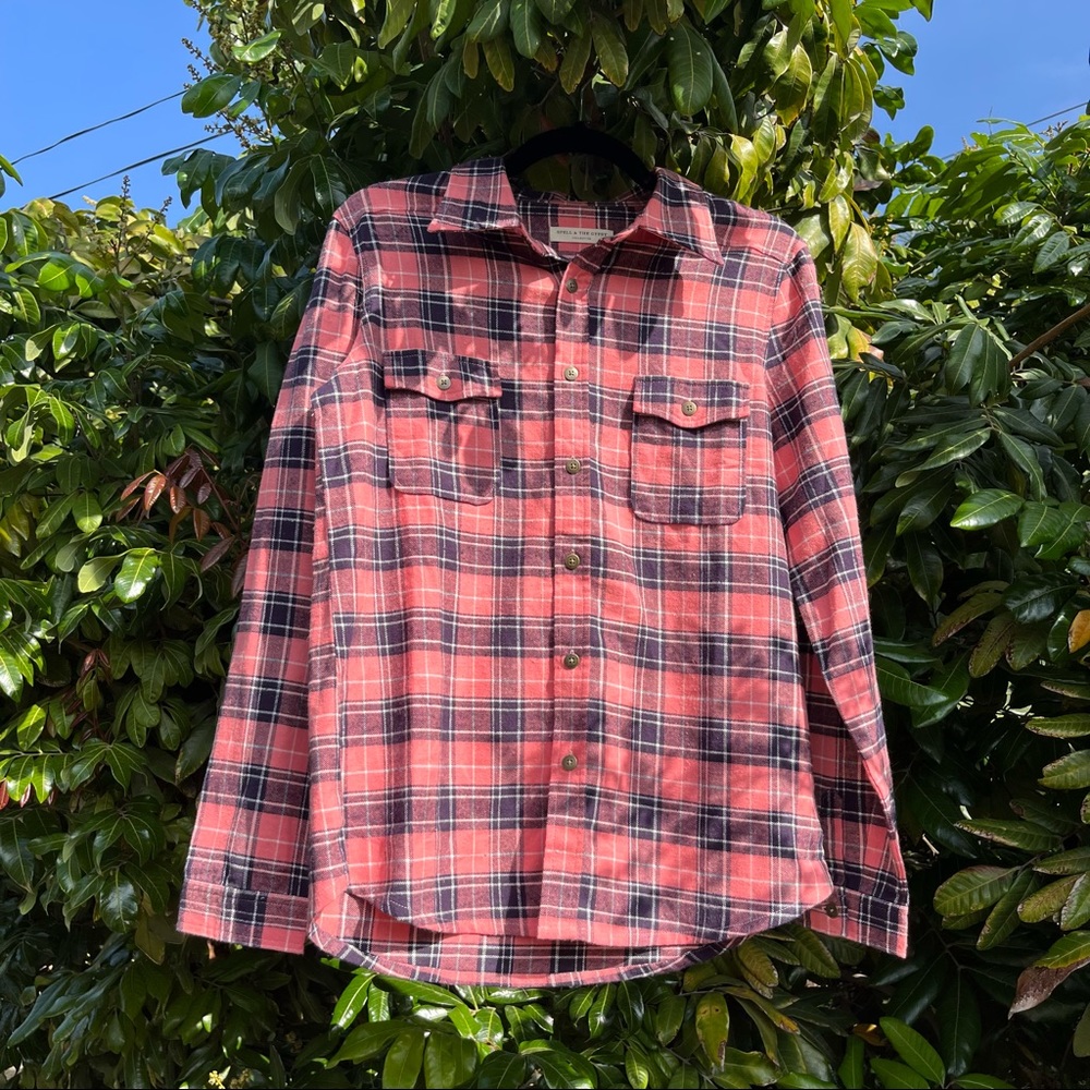 NWOT Spell and the Gypsy Collective pink organic cotton hemp plaid shirt